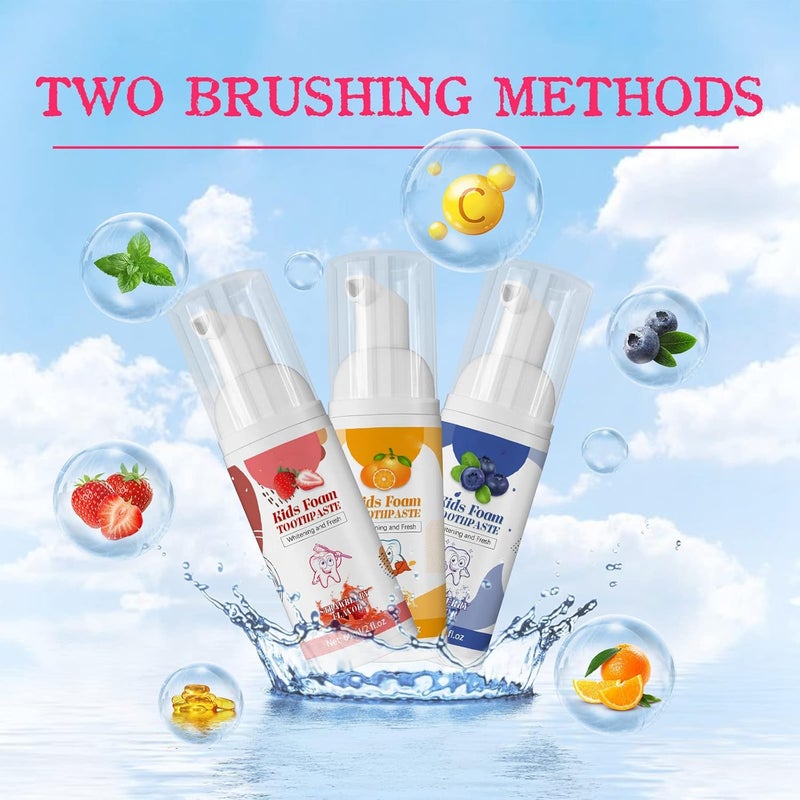 woobles Kids Foam Toothpaste with Strawberry Flavor, Children Foam Toothpaste, Fluoride Free Natural Formula, Kids Deep Cleansing Foam Toothpaste for Electric Toothbrush 60ml (Strawberry) - Image 5